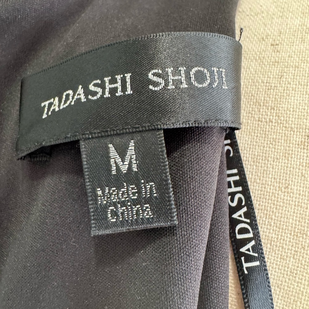 Tadashi Shoji Black/White Long Sleeve Dress Black Tie Gala Formal Holiday  sz M - Picture 10 of 14